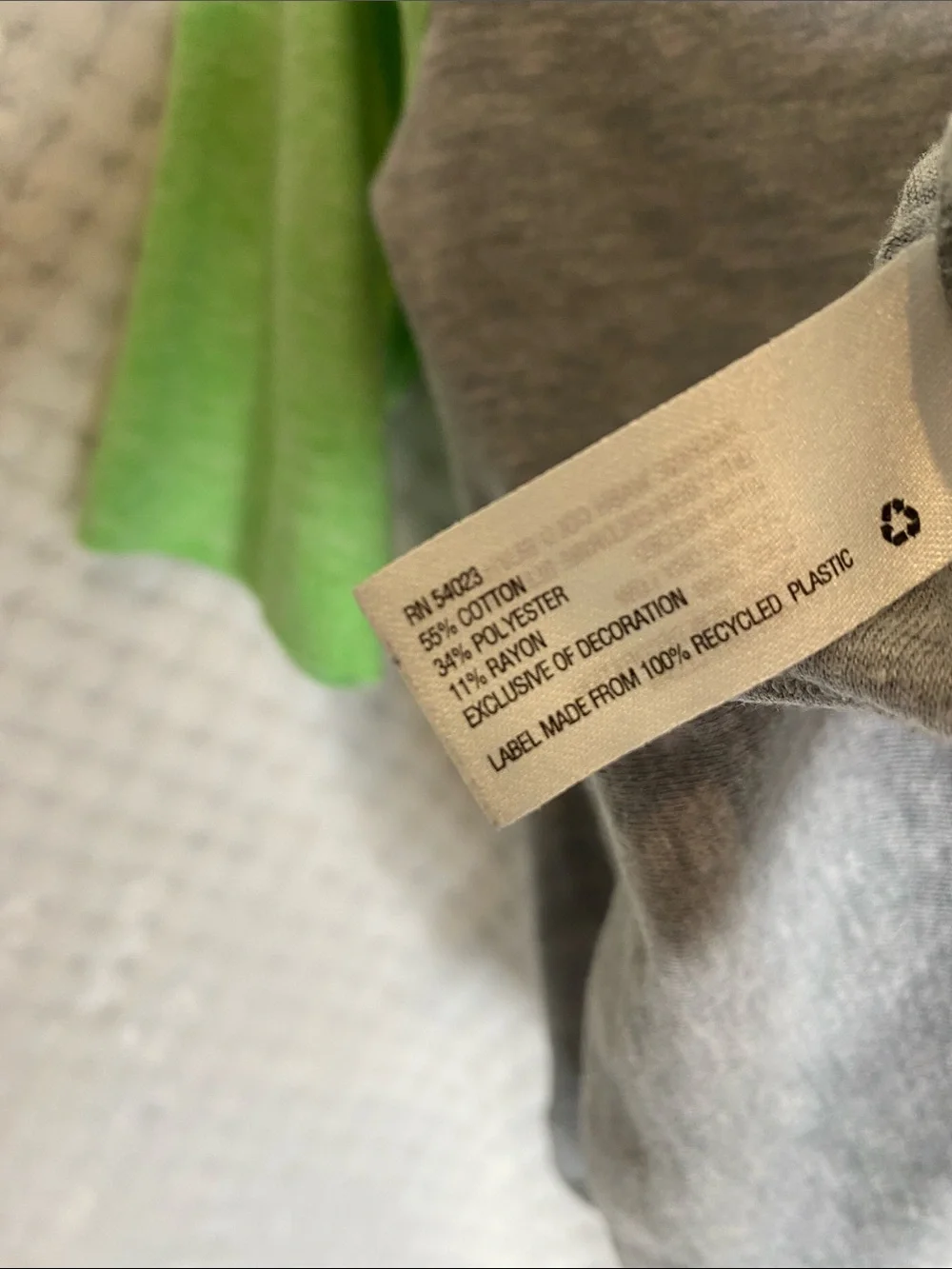 baby GAP vintage Raglan Style Tee Gray & Bright Green